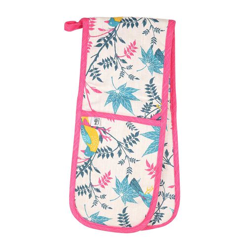 Rhs By Dexam Birds Organic Cotton Double Oven Glove
