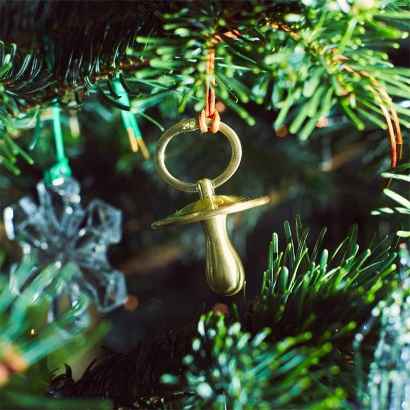 Waterford Metal Ornament Pacifier Golden image number 2