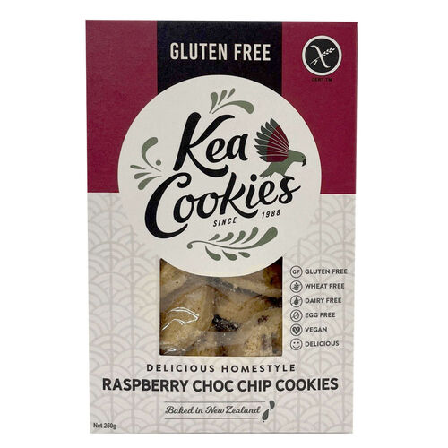 Kea Cookies Gluten Free Raspberry Choc Chip 250g
