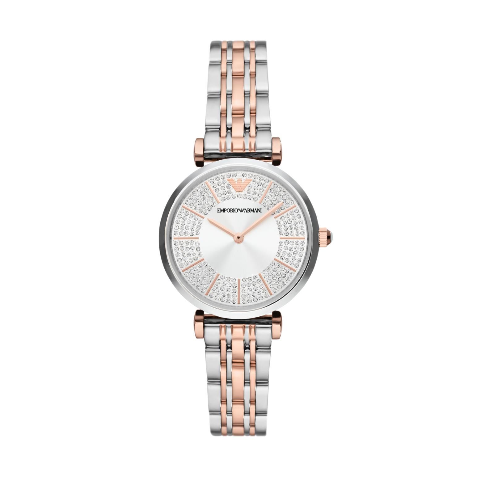 Two tone armani watches hot sale