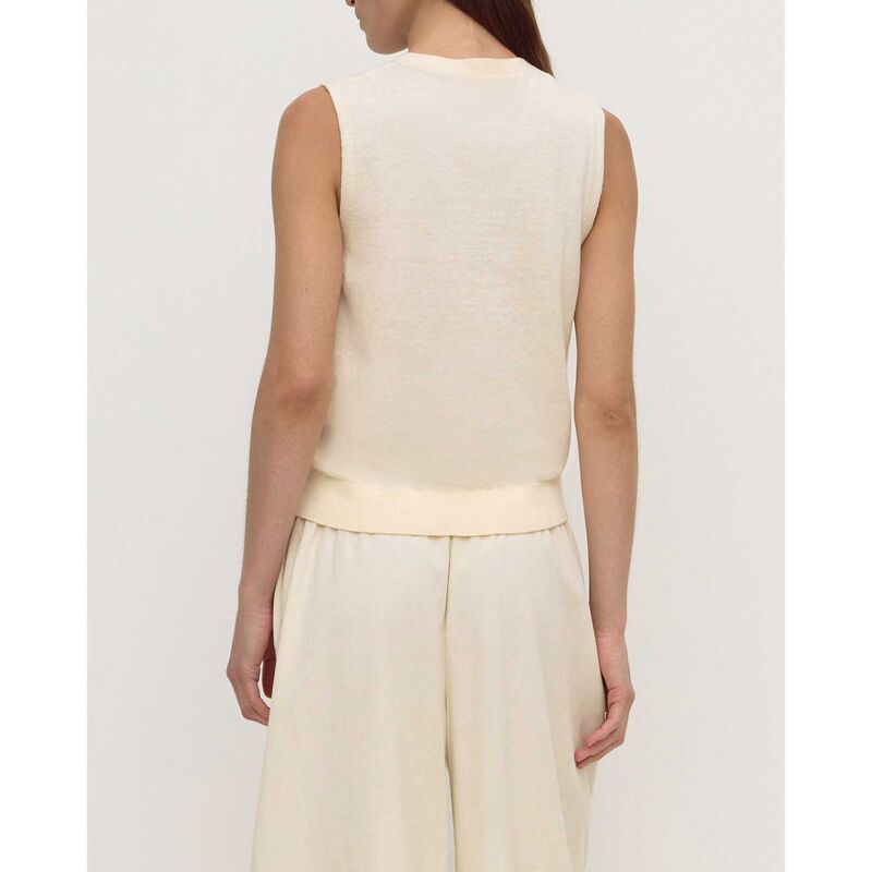Assembly Label Maya Cotton Cashmere Knit Vest Vanilla image number 1