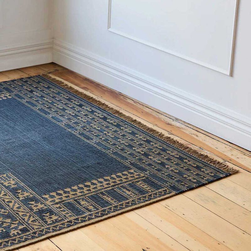 French Country Sundara Motif Rug Blue Small image number 1