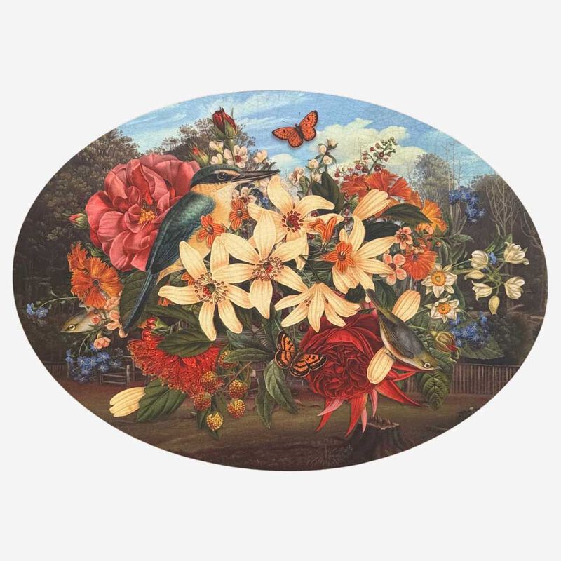 Tanya Wolfkamp Oval Placemat Set Of 4 - Vintage Birds image number 2