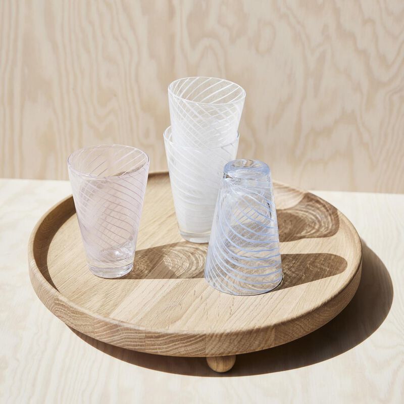 OYOY Yuka Swirl Glass Pack Of 2 Blue image number 1