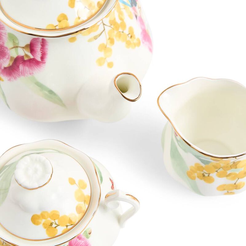 Royal Albert Miranda Kerr Australiana Teapot Sugar Cream White 3 Pieces image number 2