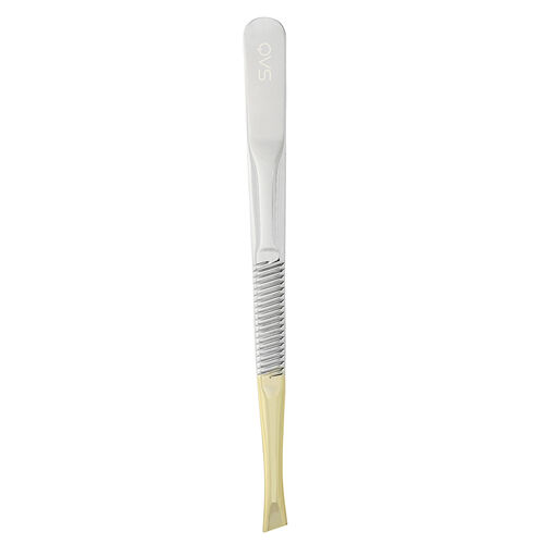 QVS Tempo Gold Tip Slanted Tweezers