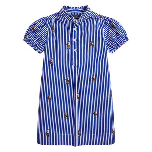 Polo Ralph Lauren Polo Bear Striped Cotton Poplin Dress 3-6Y