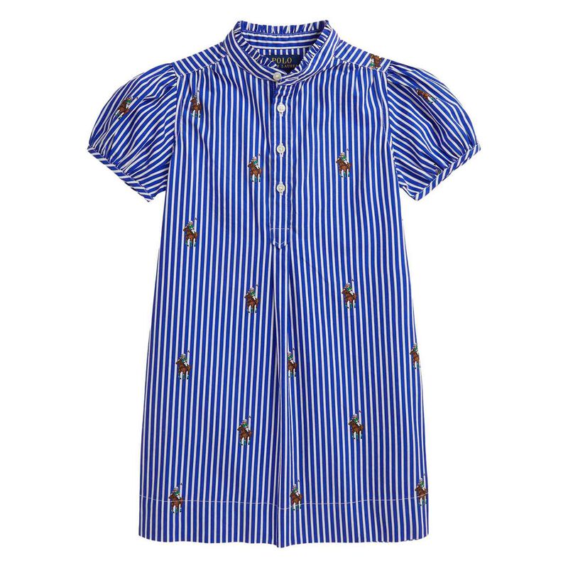 Polo Ralph Lauren Polo Bear Striped Cotton Poplin Dress 3-6Y image number 0