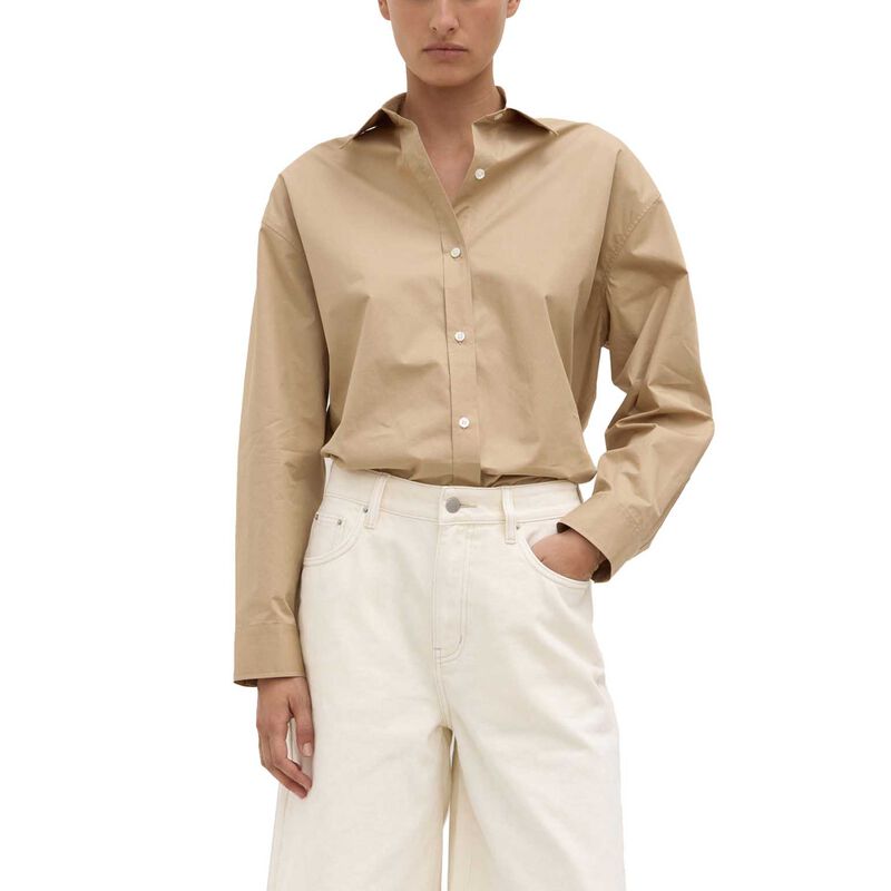 Assembly Label Marigold Poplin Long Sleeve Shirt Tan image number 0
