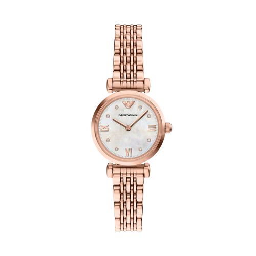 Emporio Armani Two-Hand Rose Gold-Tone Stainless Steel Watch