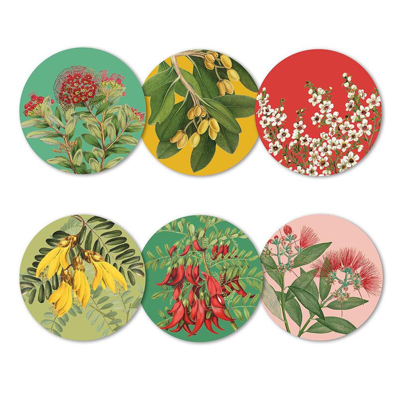 Native Botanicals Of NZ Set Of 6 Coasters image number 0
