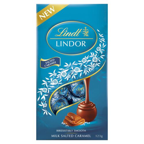Lindt Lindor Milk Salted Caramel Pouch 123g