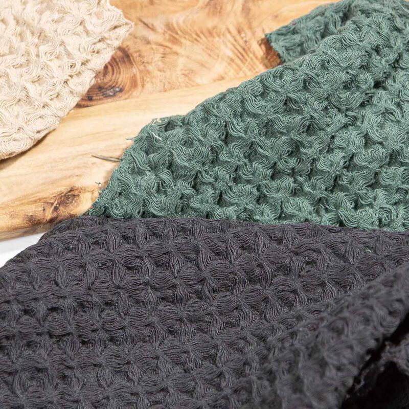 Ladelle Chunky Waffle Taupe 2Pk Kitchen Towel image number 1