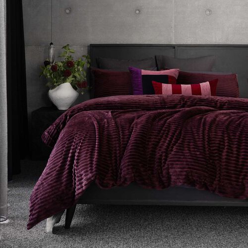 Bambury Channel Quilt Cover Set Plum