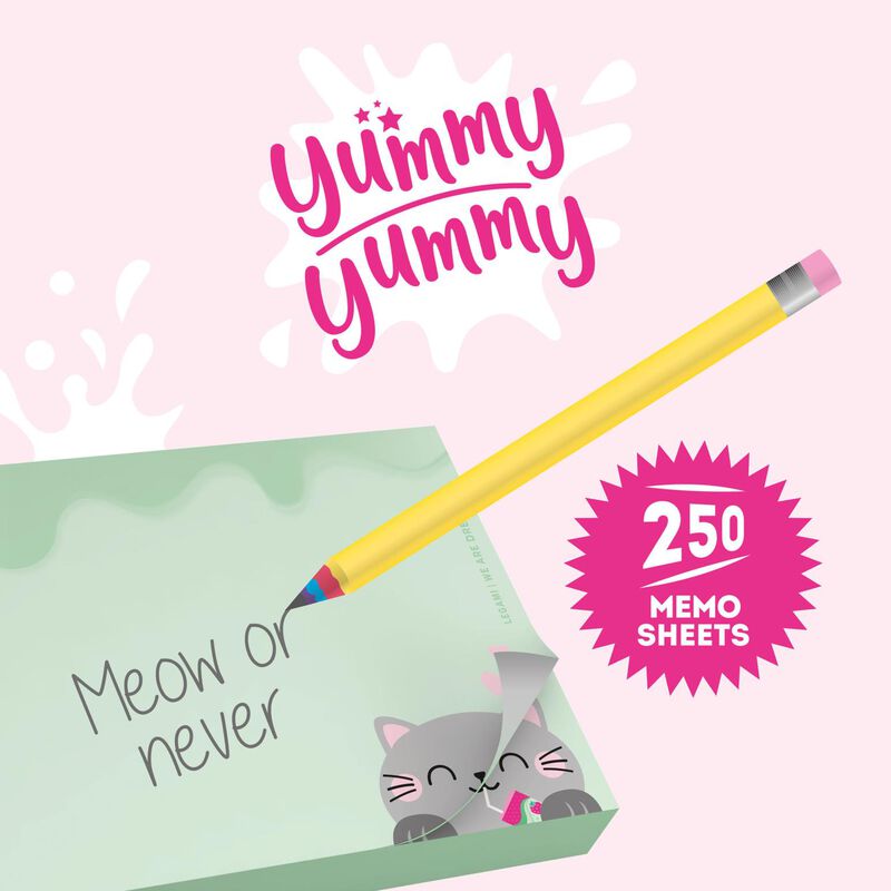 Legami Yummy Yummy Memo Pad - Kitty image number 1