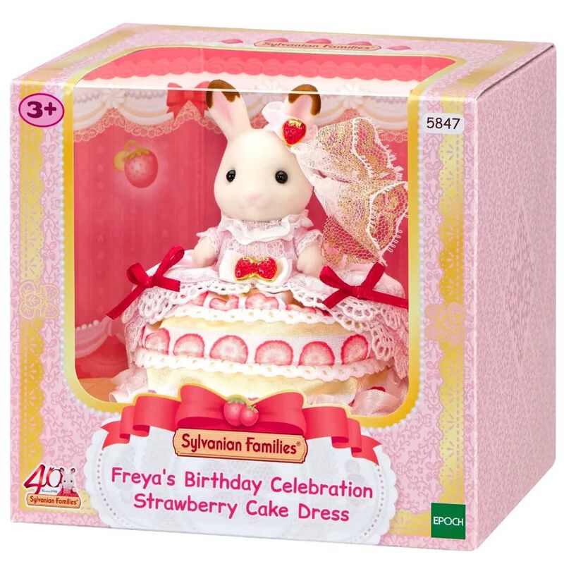 Sylvanian Families  Freya's Birthday Celebration Strawberry Cake Decoration image number 0