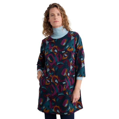 Seasalt Cornwall Port Gaverne Tunic Abstract Figures Merlot