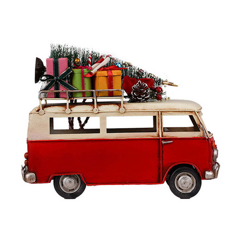 Flower Systems Vintage Christmas Campervan Red 25.5cm image number 1