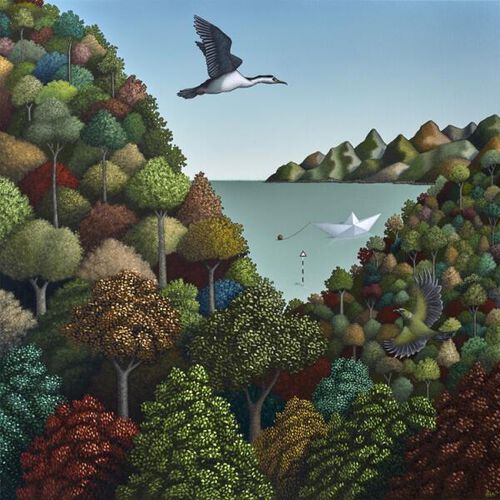 Hamish Allan Melancholia And The Pleasure Garden Box Frame 30x30cm