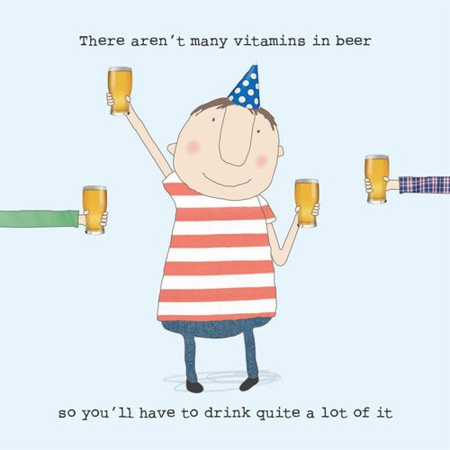 Rosie Made A Thing Beer Vitamins Card