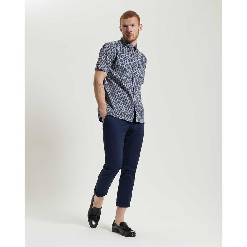 Ben Sherman Block Leaf Print Short Sleeve Shirt image number 3