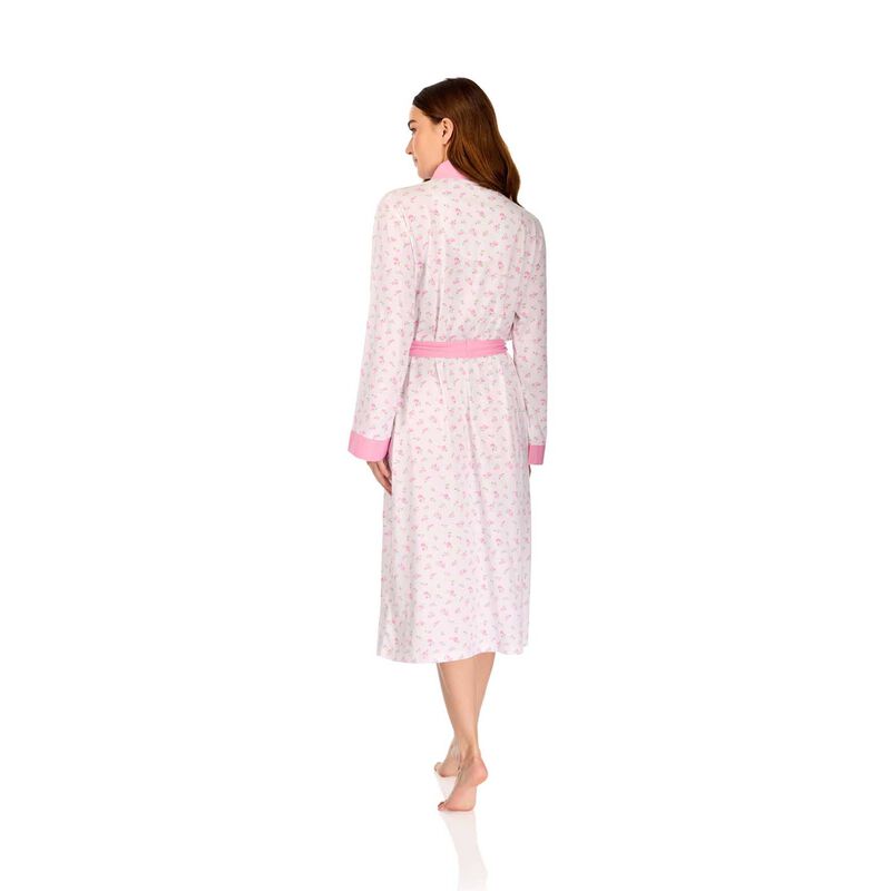La Marquise Vintage Blossoms Cotton-Rich Jersey Long Sleeve Wrap Robe image number 7