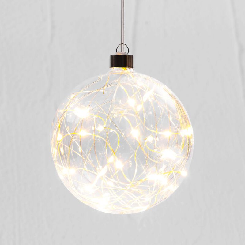 Stellar Haus Silver Thread Sphere Hanging Glass Light 12cm image number 0
