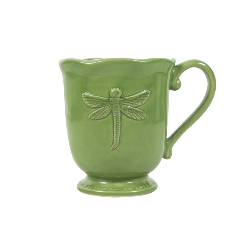 French Country Dragonfly Stoneware Green Mug image number 0