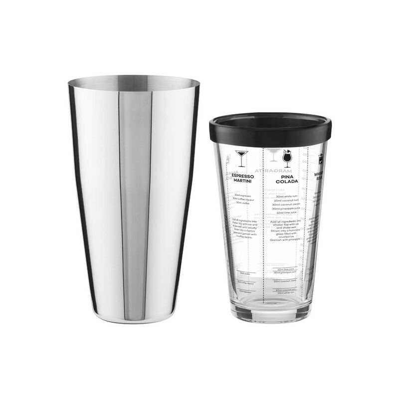 Maxwell & Williams Cocktail & Co Glass Cocktail Recipe Shaker 680ml image number 1