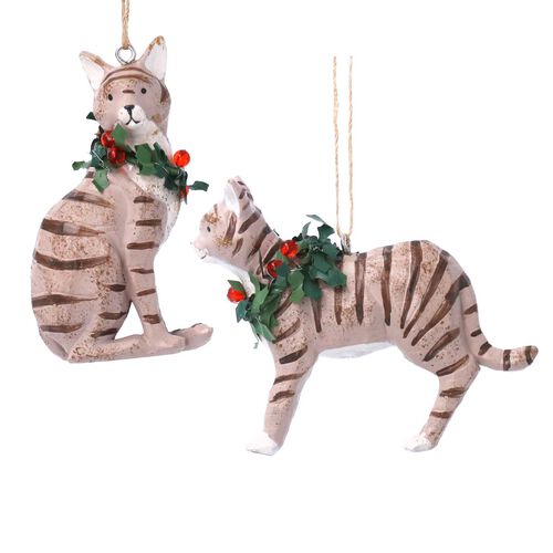 Gisela Graham Resin Cat Decoration Assorted