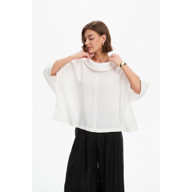 TIRELLI Funnel Neck Boxy Top image number 13