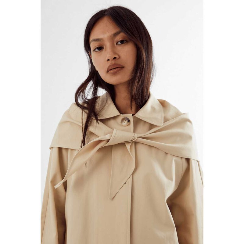 COMMONPLACE ESSENTIALS Summer Trench W/ Detachable Scarf image number 3