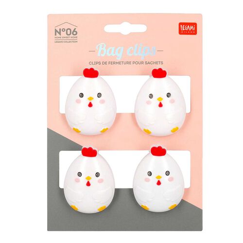 Legami Hen Bag Clips Set of 6