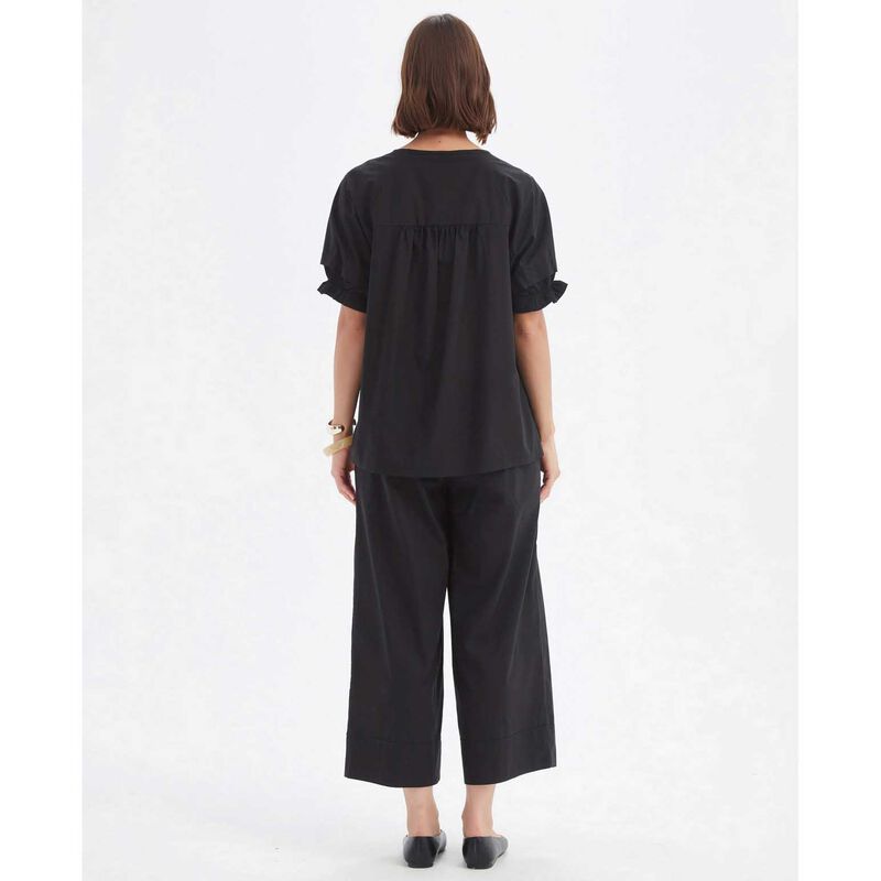 TIRELLI Ruffle Sleeve Lyocell Top image number 1