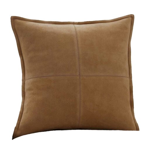 Pottery Barn Pieced Suede Cushion Cover 50cm Camel