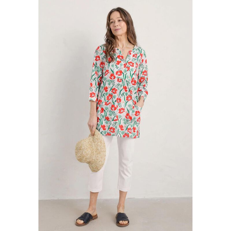 Seasalt Cornwall Aventurier Tunic Crayon Poppy Heron image number 3