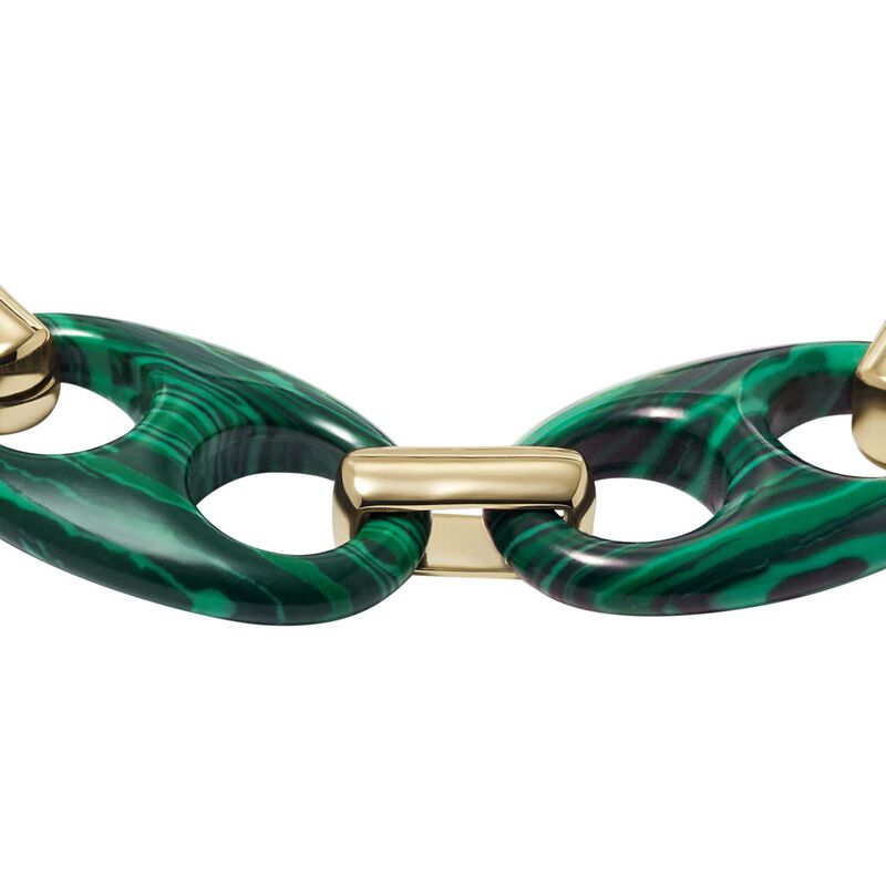 Emporio Armani Green Reconstituted Malachite Chain Bracelet image number 1