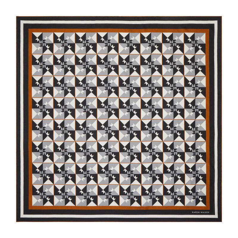 Karen Walker Monogram Tiles Classic Silk Scarf image number 1