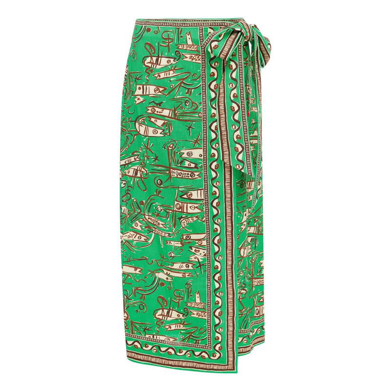 AL&Eacute;MAIS Fish Sticks Sarong Skirt image number 2