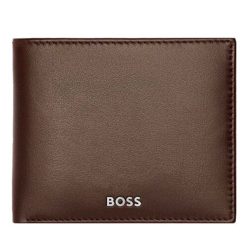 BOSS Trifold Leather Wallet Classic Smooth Brown