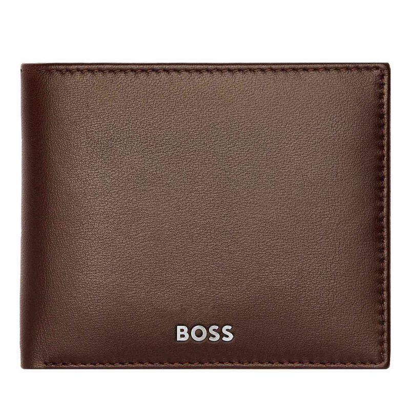 BOSS Trifold Leather Wallet Classic Smooth Brown image number 0