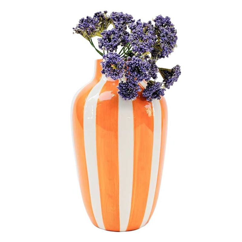 Urban Products Halcyon Stripe Vase Orange 20cm image number 1