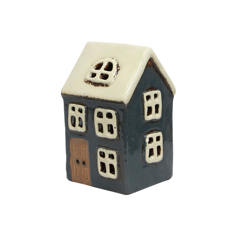 French Country Alsace Tea Light House Navy image number 0