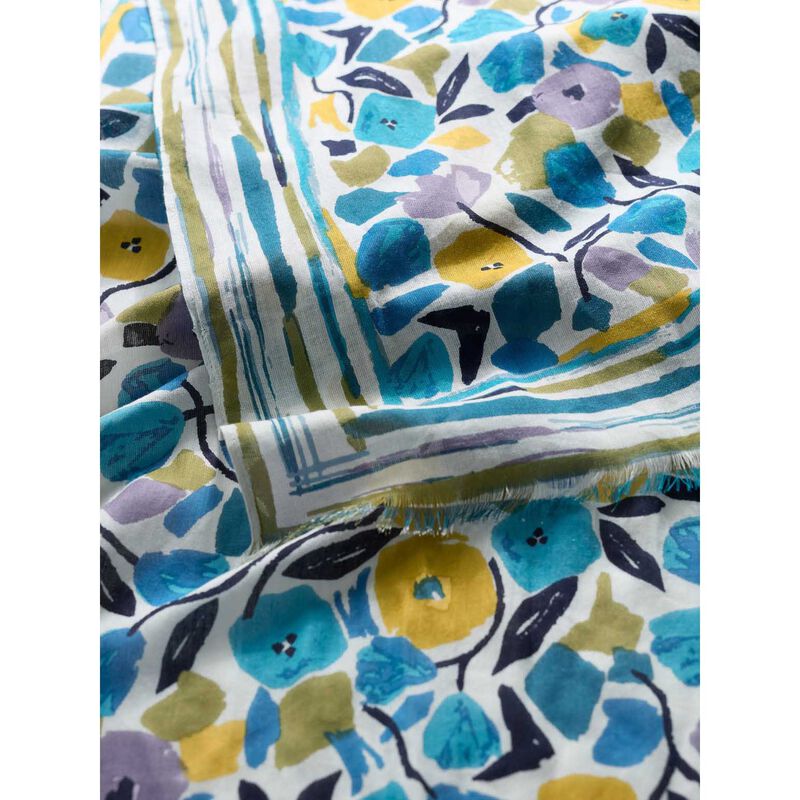 Seasalt Cornwall May Garland Scarf Zennor Stripe Border Chalk image number 2