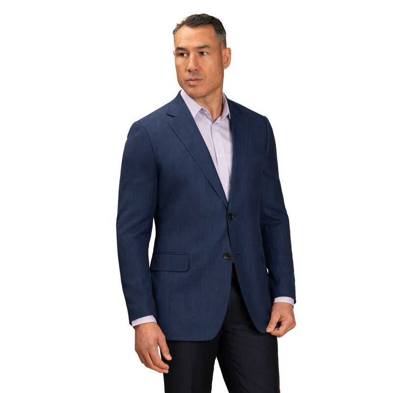 Rembrandt Hawker Blue Wool Linen Textured Blazer image number 0