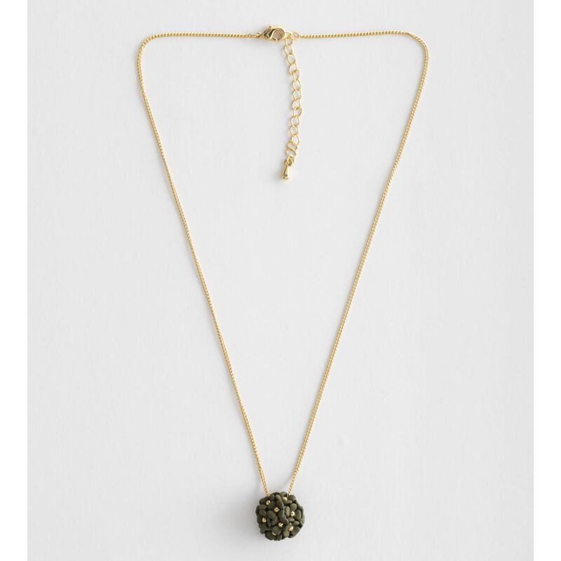 Stella + Gemma Necklace Large Ball Flower Martini Olive image number 1