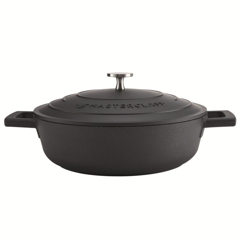 MasterCraft Cast Aluminium Shallow Casserole Dish Gift Boxed 32cm - Black image number 0