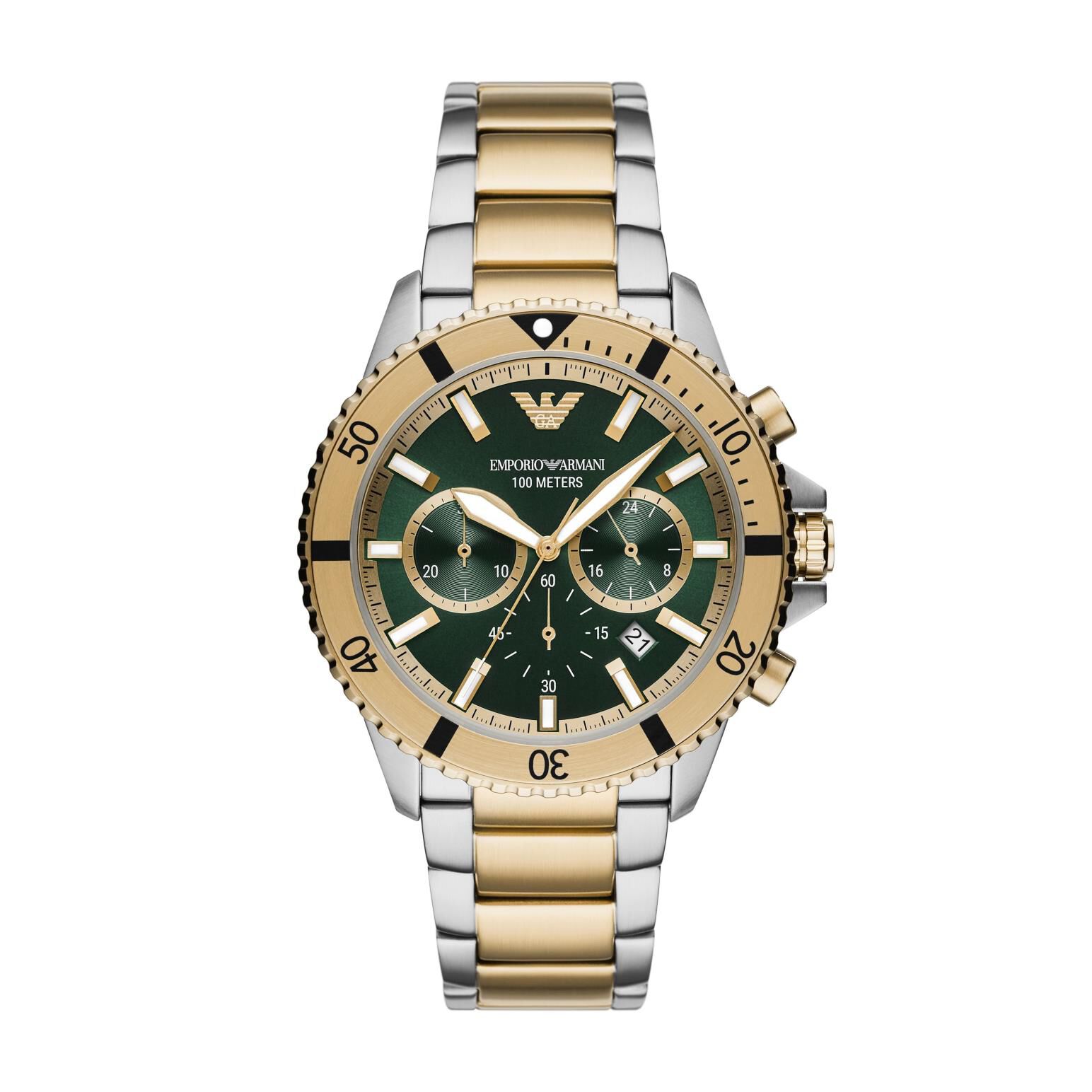 Silver emporio armani watch mens hot sale