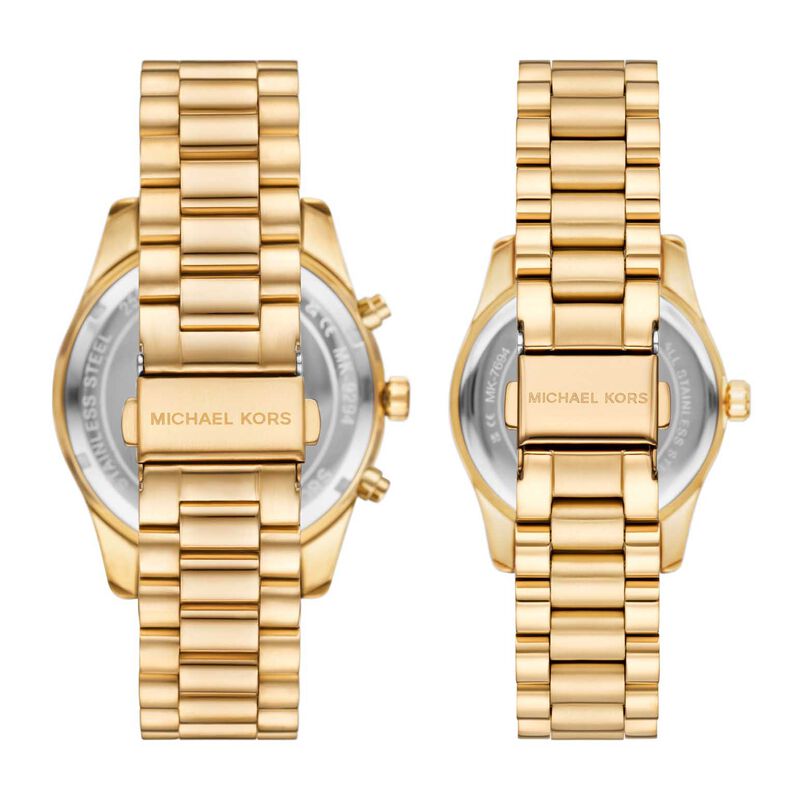 Michael Kors Lexington Chronograph Black Leather Watch image number 1