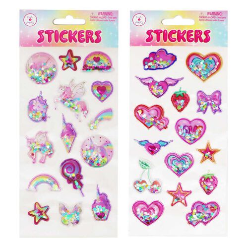 Pink Poppy Confetti Shaker Stickers
